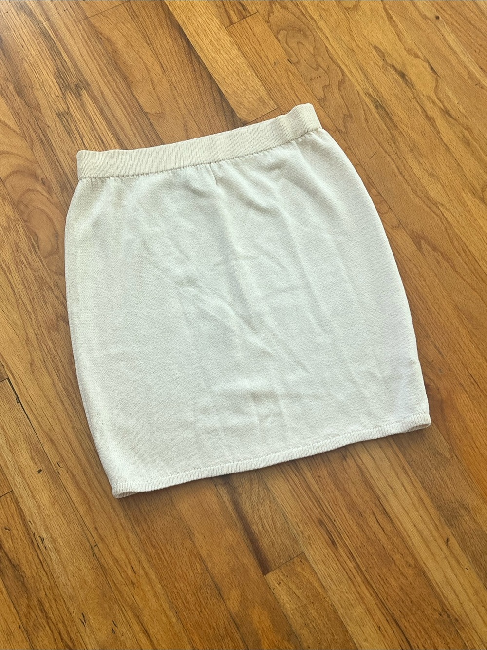 St. John Cream Knit Mini Skirt